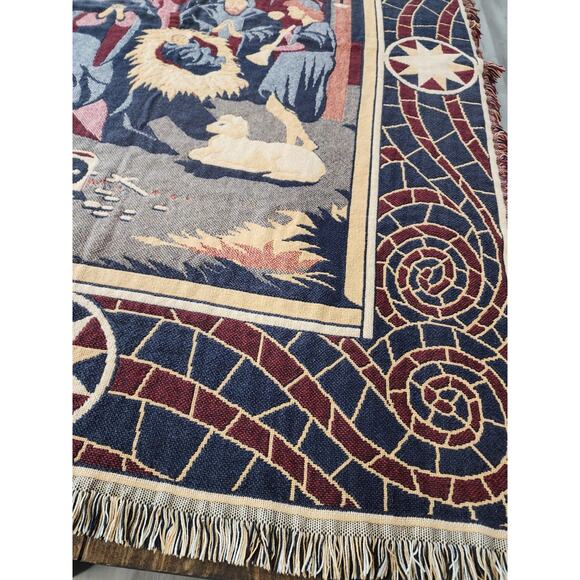 Goodwin Weavers Nativity Christmas Mary Joseph Tapestry Blanket Throw - Picture 2 of 9